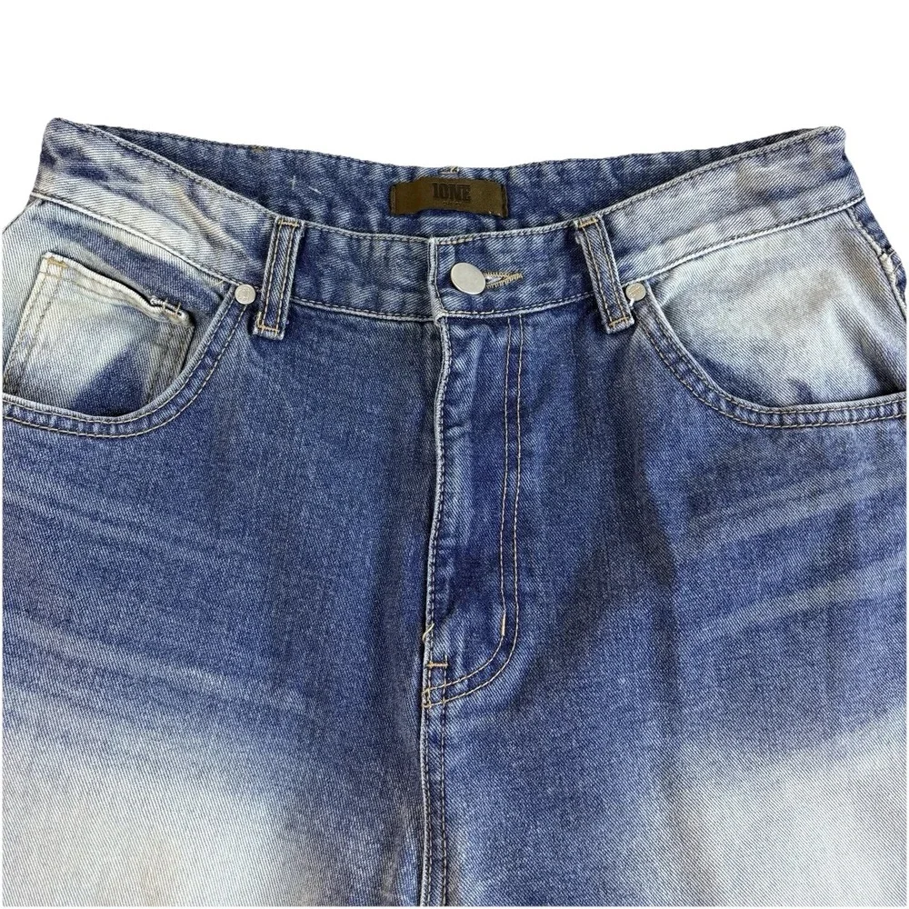 10NE Chaser Womens Jeans High Rise‎ Straight Leg Denim Blue Cotton Retro Large